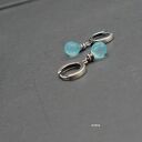 Chalcedon aqua - kolczyki 08