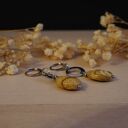 Kolczyki stal chirurgiczna - jaspis krajobrazowy