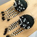 Kolczyki szydełkowe czarno-białe