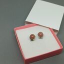 Kolczyki z rodonitu i stali szlachetnej