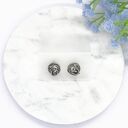 Srebrne kolczyki mini Lunar Amulets - wkrętki z ametystem (srebro 925)
