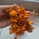 Kolczyki duże lekkie pomarańczowe metaliczne kwiaty rękodzieło