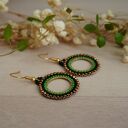 Kolczyki koła ze stali chirurgicznej ONArt - 23 mm - beading Miyuki i Toho