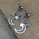 Delikatne kolczyki - księżyc z akwamarynem