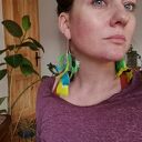 Kolczyki zwariowane bujne długie w stylu folk i boho - Frida