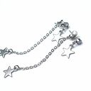 Alloys Collection - podwójne kolczyki gwiazdki Swarovski ze stali szlachetnej (7 cm)