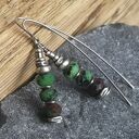 Kolczyki srebrne z zoisytem - metaloplastyka handmade