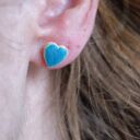 Ceramiczny kolczyki serduszka zielone