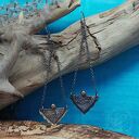 Kolczyki Silver Angels - oksydowane srebro boho z ornamentem na łańcuszkach