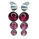 Szklane kolczyki w perłowych odcieniach różu Meyra e6/m29