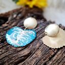 🌞 Duże, letnie kolczyki z mosiądzu w kształcie liścia 🌿