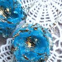 Kolczyki niezapominajki anielskie oczka lekkie tiul błękitne