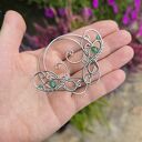 Oryginalne nausznice z zielonym agatem - wire wrapping