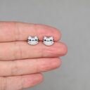 Kolczyki Pusheen z modeliny - klasyczne kotki 1 cm, lekkie i antyalergiczne wkrętki