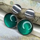 Kolczyki w perłowym odcieniu szmaragdu Binnur e9/1