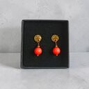 Swarovski pearls: neon orange: drobne sztyfty