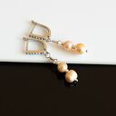 Złociste perły - kolczyki