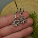 Małe kolczyki słoneczka kryształ górski wire wrapping gwiazdki