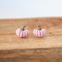 Kolczyki dyniowe różowe jesień, Halloween i pumpkin vibes