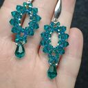 „Blue Zircon Glow” Długie, Wiszące Kolczyki z Kryształków