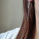 Kolczyki wiszące łańcuszki, stal chirurgiczna