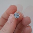 Błękitne Kolczyki Sztyfty Akwamaryn - wersja srebrna