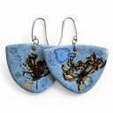 💙 Ceramiczne kolczyki z kwiatowym motywem - ręcznie wykonane