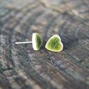Zielone kolczyki serduszka