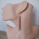 Kolczyki szyte z koralików w pastelowych kolorach