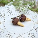 Kolczyki "Czekoladowo-Bananowe lody"