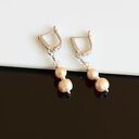 Złociste perły - kolczyki