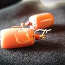 Kolczyki handmade z korala różowego na srebrnych biglach
