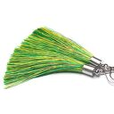 Boho spring - kolczyki z chwostami i metalowymi elementami (8,5 cm)