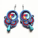 Kolczyki sutaszowe haftowane ręczny Tahiti