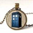 Kolczyki wiszące TARDIS - małe, ręcznie robione