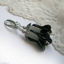 Black flower - kolczyki, srebro