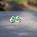 Ceramiczny kolczyki serduszka zielone