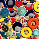 Pomarańczowe kolczyki ceramiczne na sztyftach antyalergicznych - jesienna energia w stylu GAIA