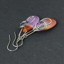 Kolczyki Jesna - agat i oksydowane srebro