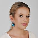 Kolczyki w perłowym odcieniu turkusu Binnur e9/14