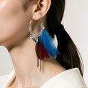 kolczyki pióra na kole