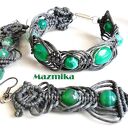 Gray& green - kolczyki makramowe