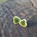 Zielone kolczyki serduszka