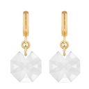 Złote kolczyki z bezbarwnymi kryształami SWAROVSKI® CRYSTAL