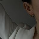 Złote kolczyki podwójne półkola