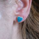 Zielone kolczyki serduszka