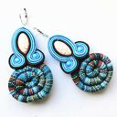 Light Blue Masai kolczyki sutaszowe