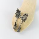 Kolczyki smocze z łezkami labradorytów srebro