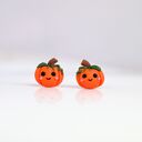 Urocze kolczyki dynie na Halloween - rozmiar 12 mm, stal chirurgiczna