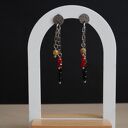 Kolczyki stal chirurgiczna - agat, onyks